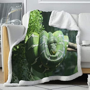 Plaid Serpent vert coton 150x200 cm