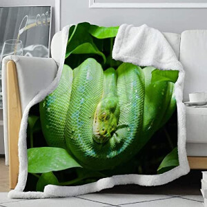 Plaid Serpent vert coton 150x200 cm