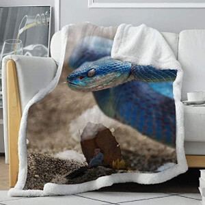 Plaid Serpent bleu coton 150x200 cm