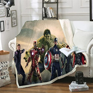 Plaid Captain America, Iron man - Avengers - microfibre