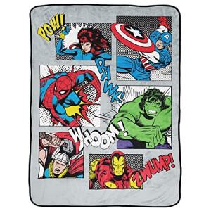 Plaid Hulk, Captain America, Iron man, Thor - Avengers - gris - 130x150 cm
