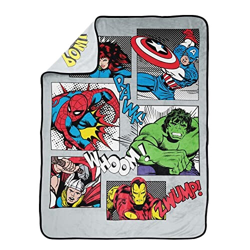 Plaid Hulk, Captain America, Iron man, Thor - Avengers - gris - 130x150 cm variant 0 