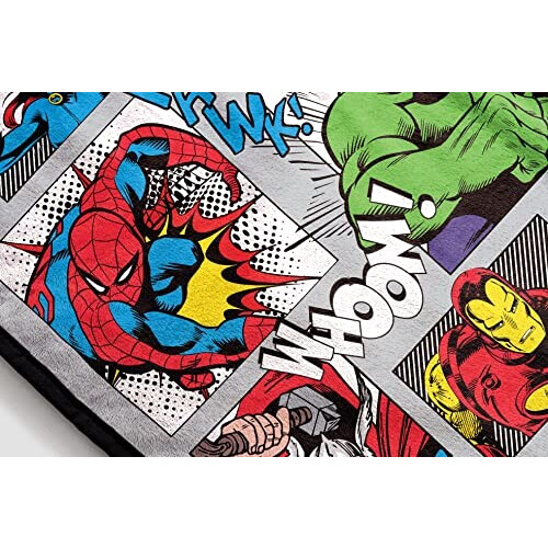 Plaid Hulk, Captain America, Iron man, Thor - Avengers - gris - 130x150 cm variant 3 
