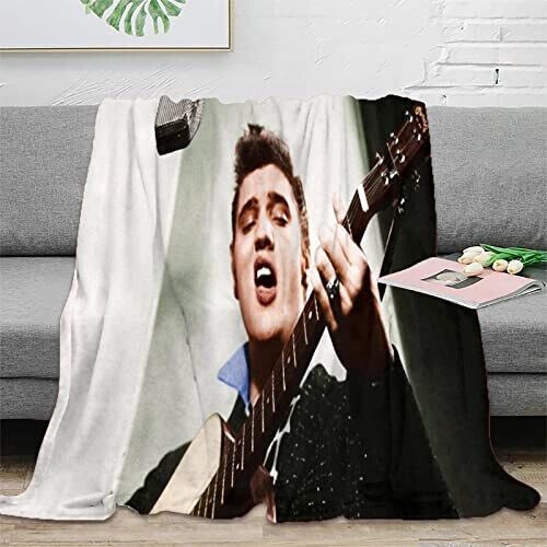 Plaid Elvis Presley rock singer - polyester 100x130 cm variant 0 