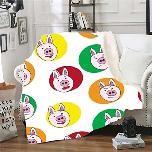 Plaid Cochon polyester 180x200 cm