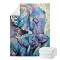 Plaid Éléphant bleu adulte polyester 220x240 cm - miniature