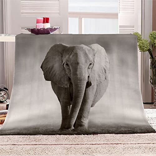 Plaid Éléphant couleur polyester 150x200 cm variant 2 