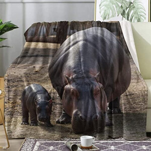 Plaid Hippopotame microfibre 130x150 cm