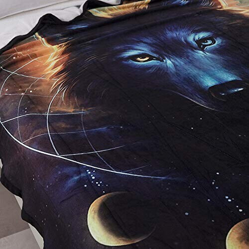 Plaid Lion loup cosmique 150x200 cm variant 1 