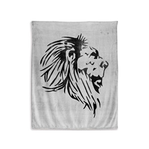Plaid Lion noir polyester 150x130 cm