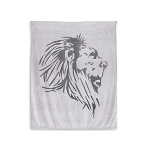 Plaid Lion gris polyester 150x130 cm