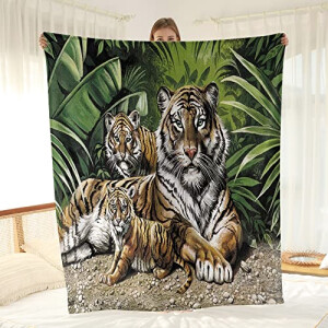 Plaid Tigre famille 80x120 cm