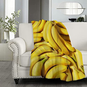 Plaid Banane jaune microfibre 220x240 cm