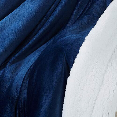 Plaid bleu marin laine 150x200 cm variant 2 