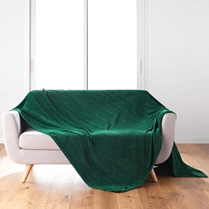 Plaid vert polyester 180x220 cm