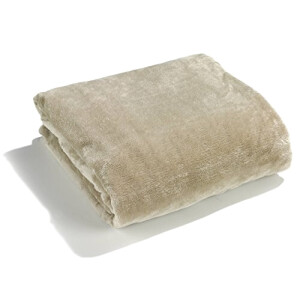 Plaid beige sable microfibre x150 cm